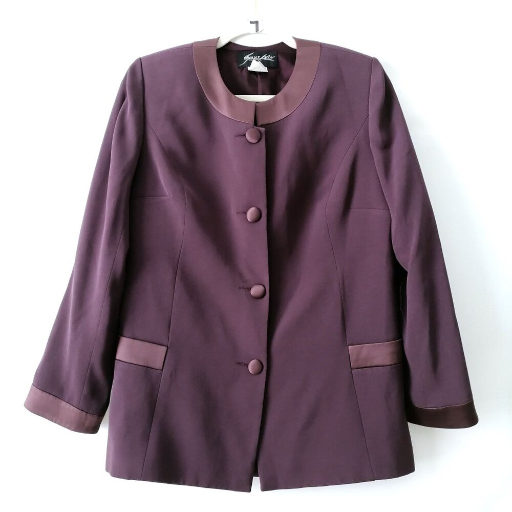 Sunny Choi Womens Wine Purple Blazer Jacket Size Small